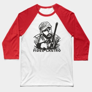 Fidel Castro Cuba- Portrait Baseball T-Shirt